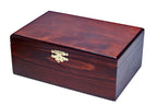 Boîte de rangement en bois foncé pour pièces d'échecs de taille 6