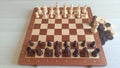 Coffret 2 en 1 jeu d'échecs magnétique et jeu de dames en bois, échiquier 38 x 38 cm ouvert