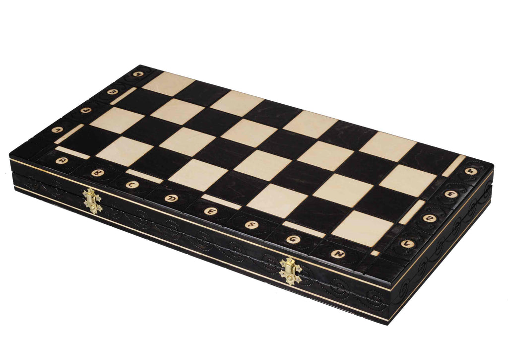 Jeu d'échecs décoratif Ambassador New Line noir, roi de 110 mm