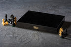 Coffret mallette d'échecs noir en bouleau et hêtre, 300 x 270 x 50 mm