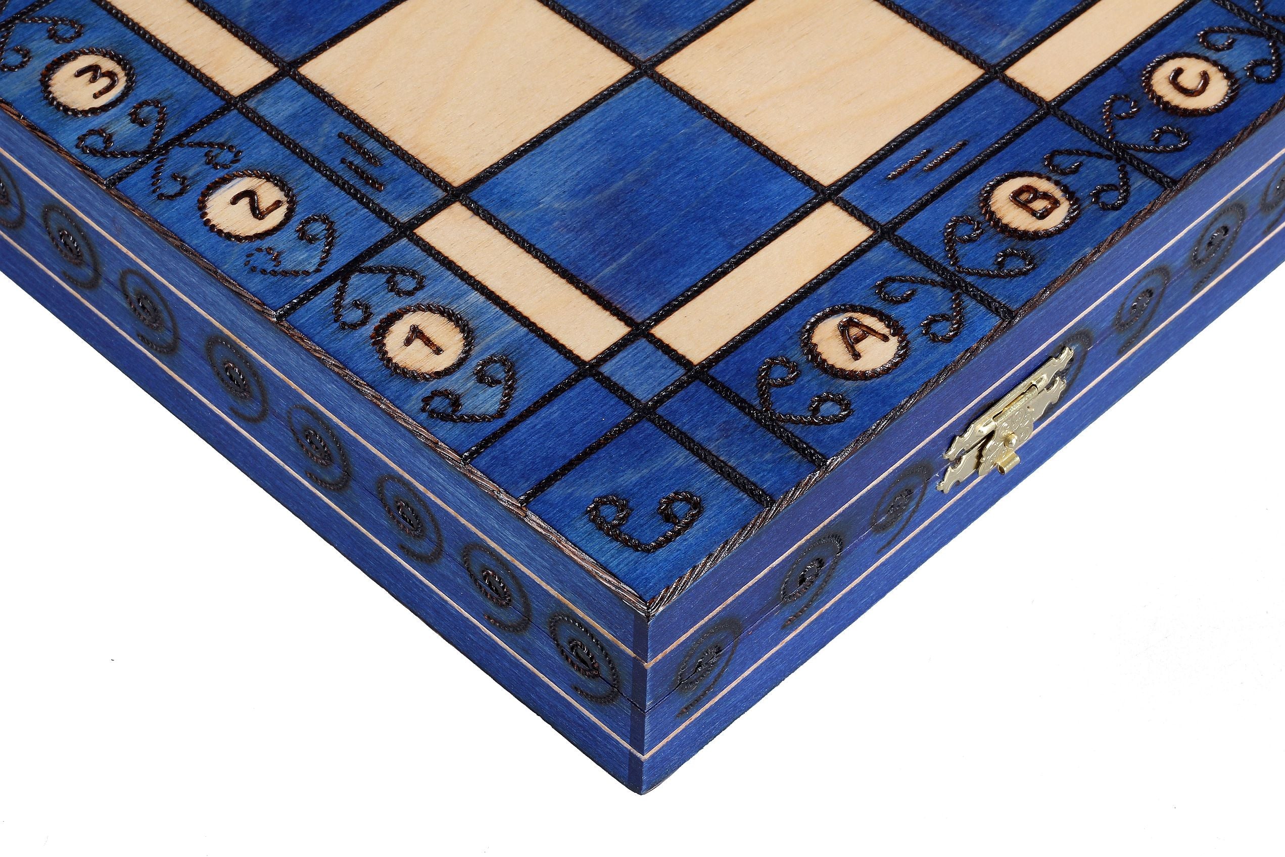 Coffret d'échecs pliant Ambassador New Line avec rangement en feutrine