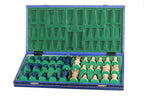 Jeu d'échecs en bois Ambassador New Line bleu, fabriqué en Pologne