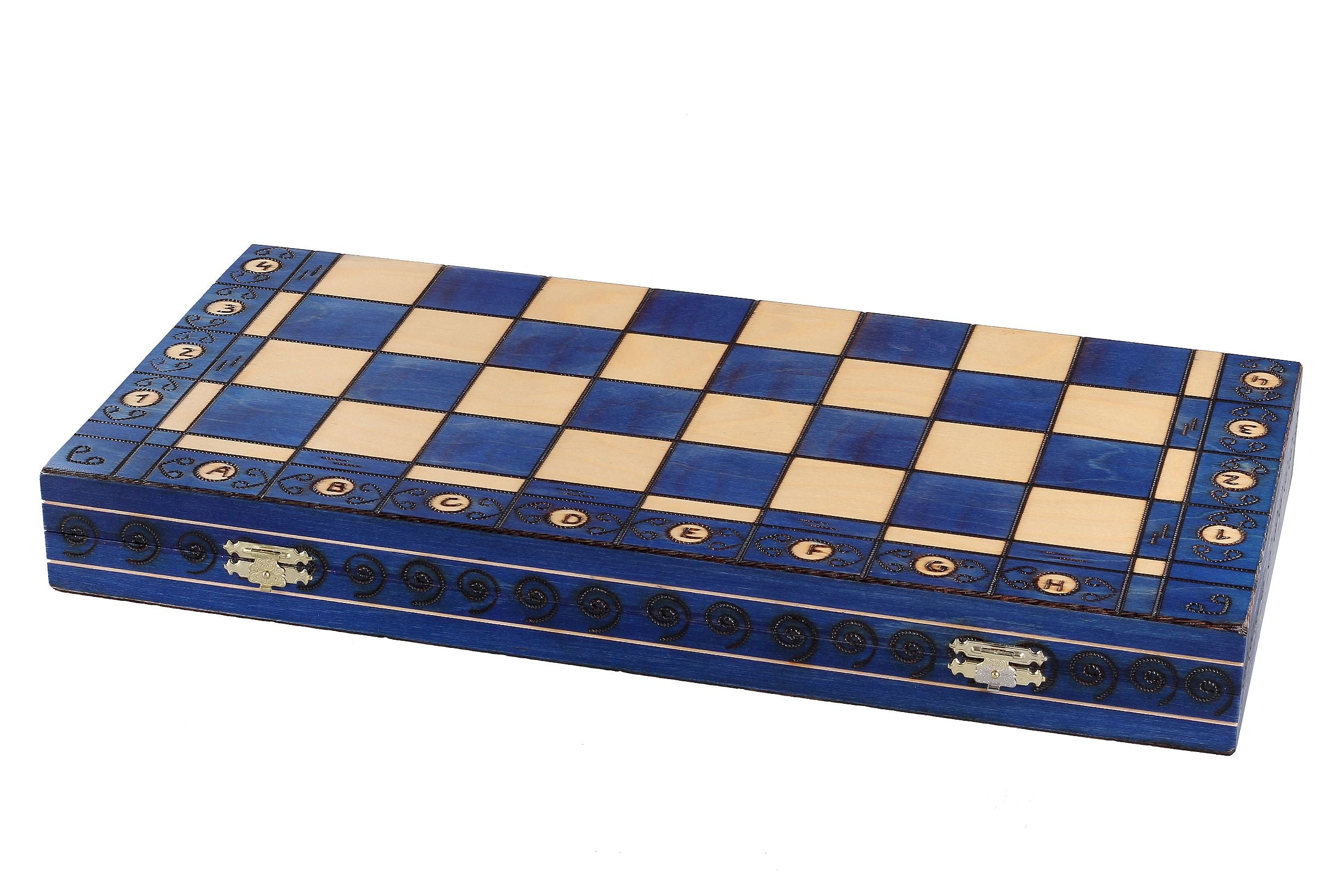 Jeu d'échecs décoratif Ambassador New Line bleu, roi de 110 mm