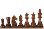 Série complète des pièces d'échecs German 5+ foncées, style allemand, roi 98 mm