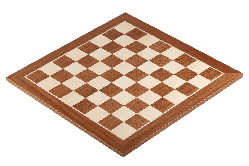 Échiquier classique taille 5 en marqueterie d'acajou et sycomore sans notation