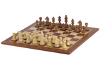 Ensemble d'échecs taille 5 : échiquier en padouk et sycomore avec pièces Timeless Acacia