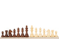 Pièces d'échecs Staunton German 5+ en bois, les deux couleurs alignées, roi 98 mm